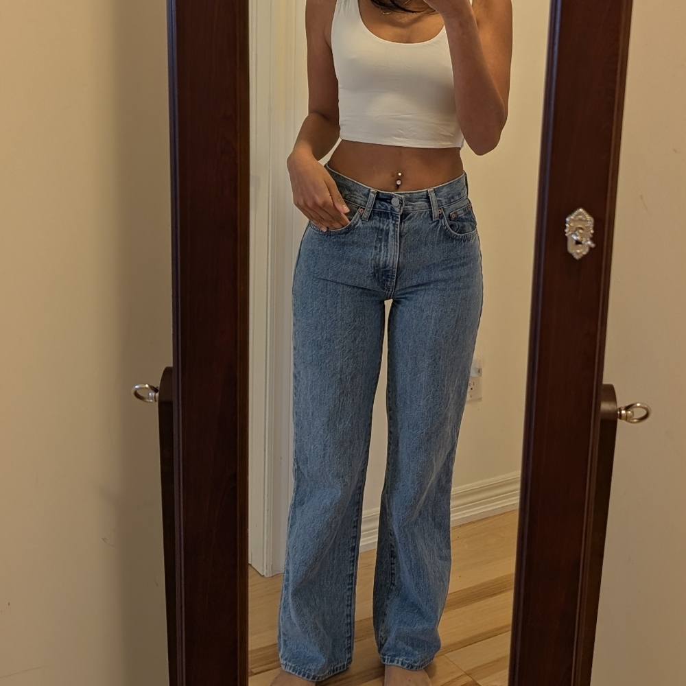 Aritzia Denim Forum Farrah Wide Leg Jean